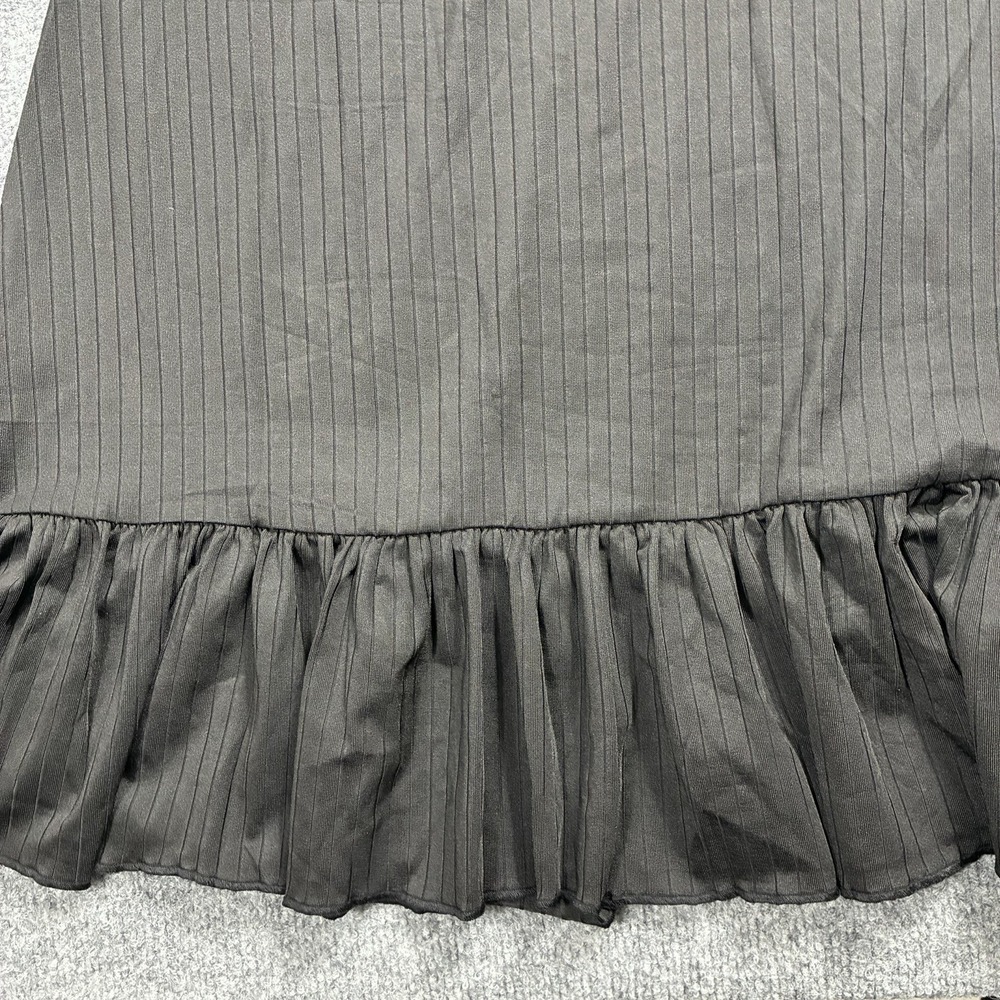 Anyshow Black Ribbed Sleeveless Ruffle Hem Mini Dress Size Small Boho LBD - Picture 16 of 16
